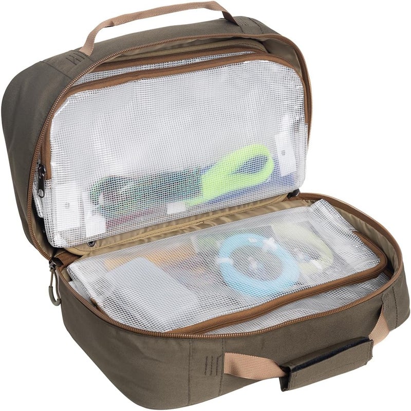Raprance Professional Fly Tying Travel Case, 4 Clear Pockets and Padded Tool Storage Caddy Hold Fly Tying Vise,Tool Kit,Materials (Brown Olive) - Image 3